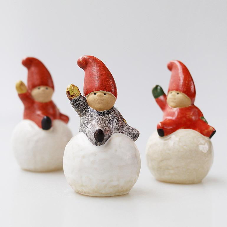 置物 オブジェ 北欧 インテリア スノーボールトムテ 小人 雪玉 スノークリスマス 陶器  Lisa Larson リサラーソン Snowball Tomte | Lisa Larson
