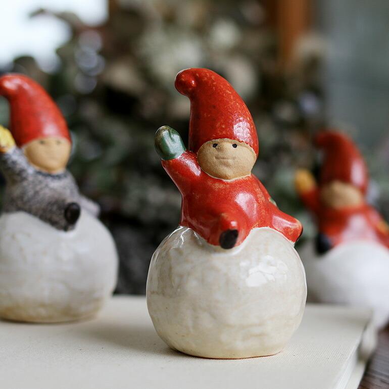 置物 オブジェ 北欧 インテリア スノーボールトムテ 小人 雪玉 スノークリスマス 陶器  Lisa Larson リサラーソン Snowball Tomte | Lisa Larson | 01