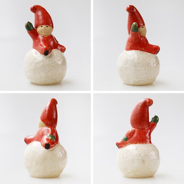 置物 オブジェ 北欧 インテリア スノーボールトムテ 小人 雪玉 スノークリスマス 陶器  Lisa Larson リサラーソン Snowball Tomte | Lisa Larson | 02
