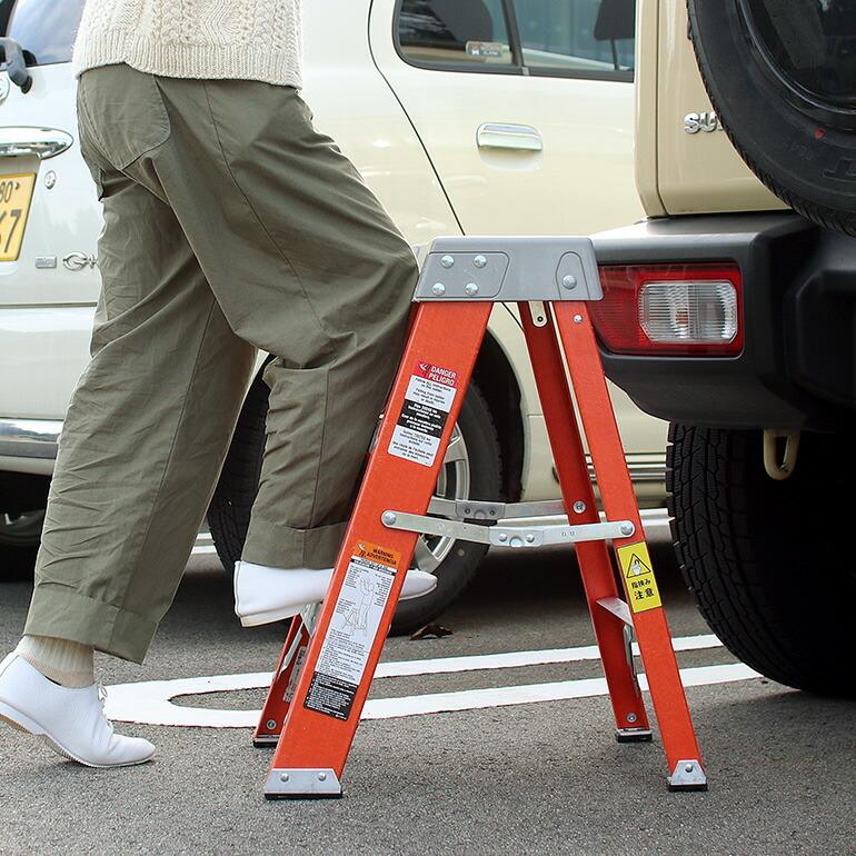 脚立 はしご 踏み台 3段 高さ60cm 耐荷重135kg 折り畳み 軽量 オレンジ Louisville Ladder ルイビルラダー ファイバーステップ 2ft | ブランド登録なし | 04