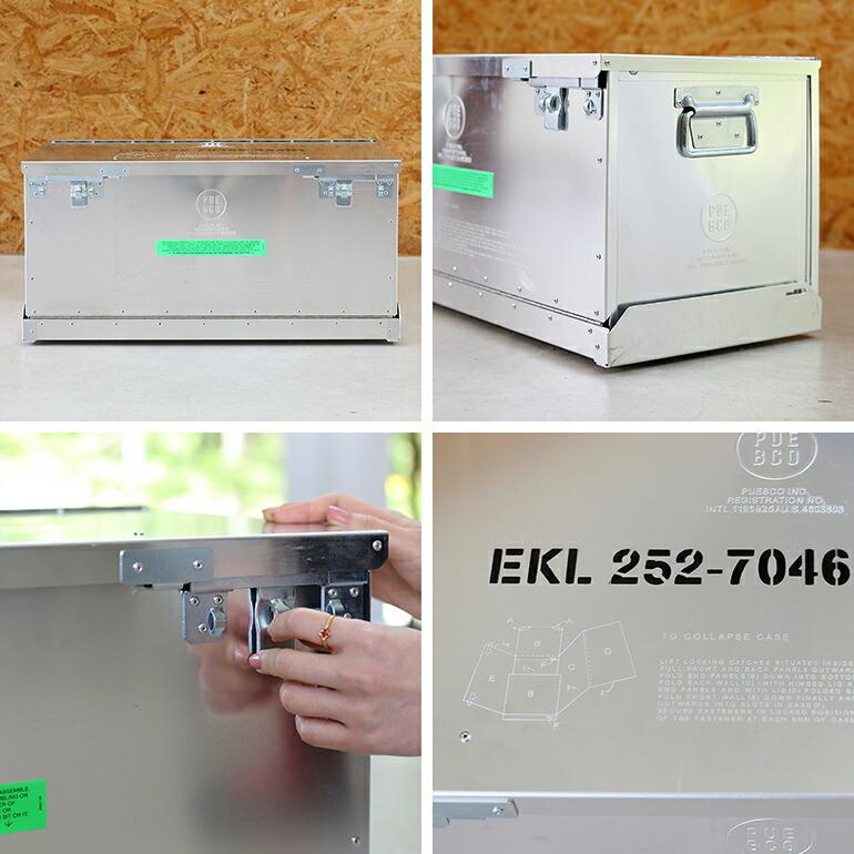 折り畳みコンテナ 50L アルミ製 シルバー インダストリアル プエブコ PUEBCO FOLDING ALUMINIUM CONTAINER | PUEBCO | 02