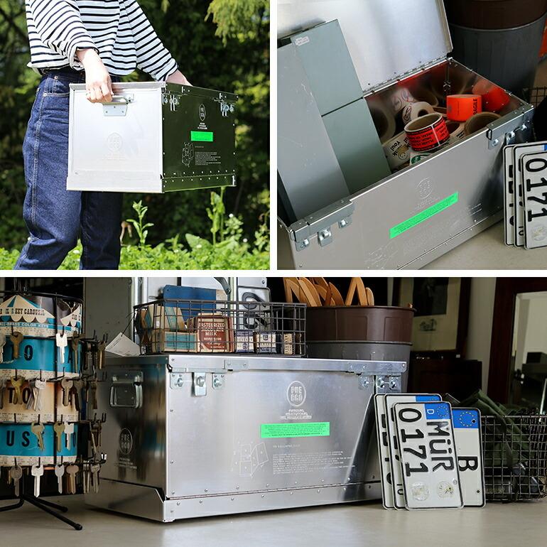 折り畳みコンテナ 50L アルミ製 シルバー インダストリアル プエブコ PUEBCO FOLDING ALUMINIUM CONTAINER | PUEBCO | 04