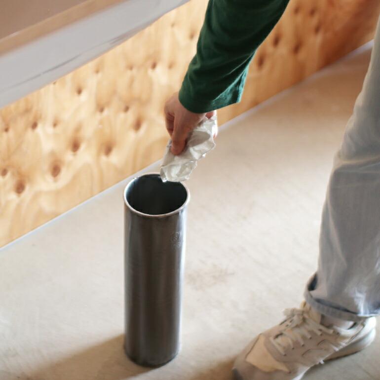 ゴミ箱 おしゃれ インダストリアル スチール 円形 細い プエブコ PUEBCO RECYCLE STEEL TRASH CAN Round φ100 | PUEBCO | 06