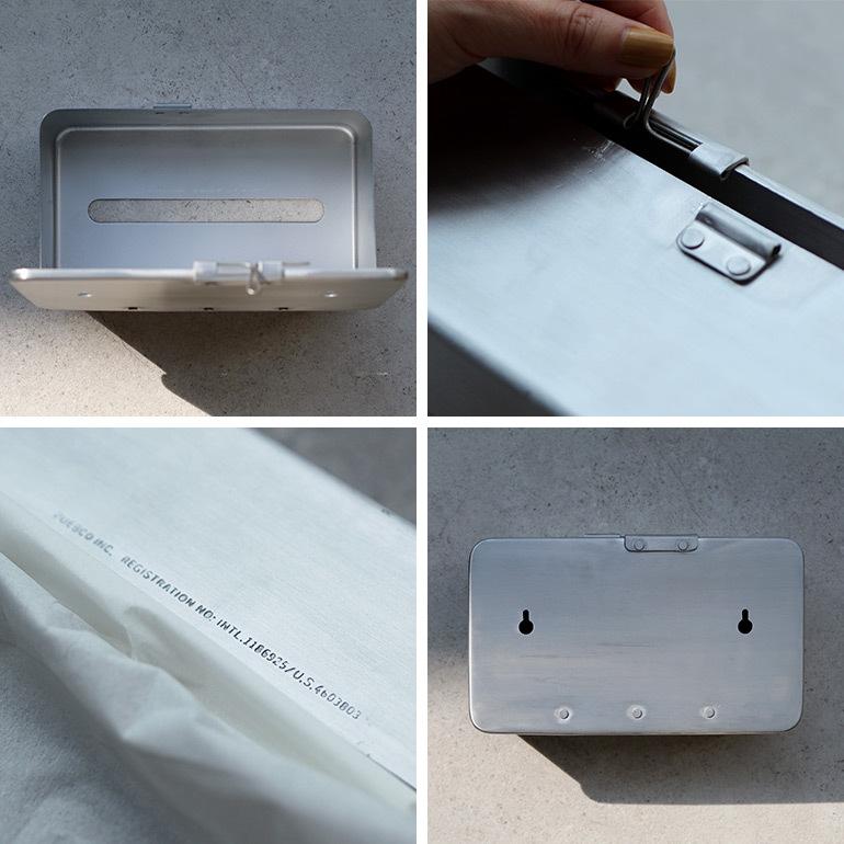 ティッシュケース 壁掛け 置型 2way アルミ製 プエブコ PUEBCO WALL-MOUNTED PAPER TOWEL CASE | PUEBCO | 03