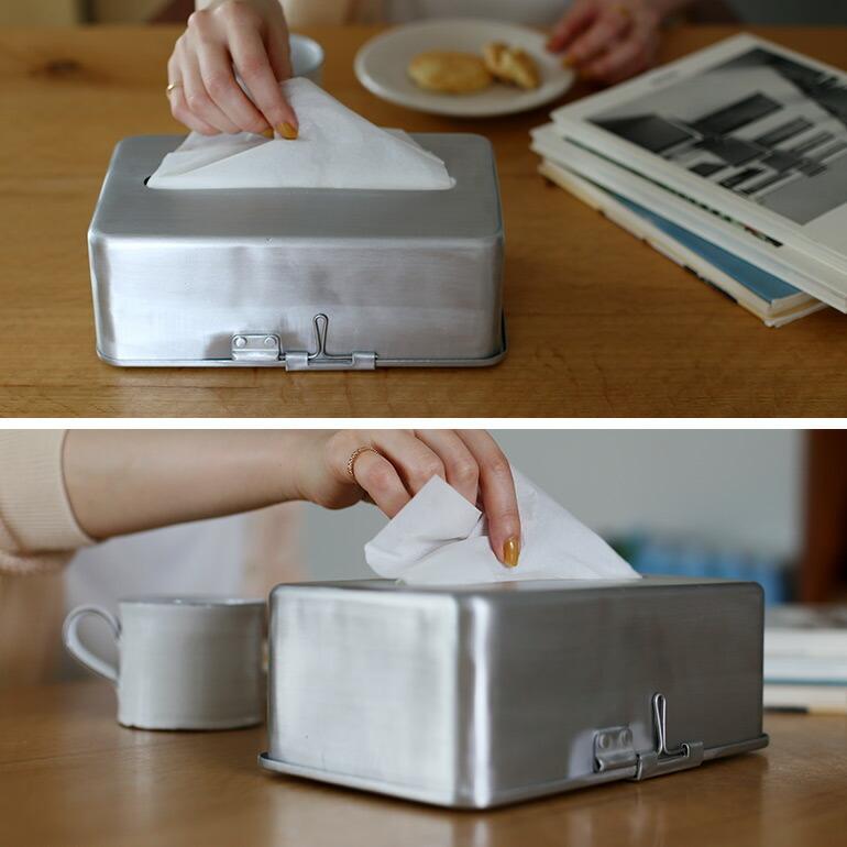 PUEBCO（プエブコ） ティッシュケース 壁掛け 置型 2way アルミ製