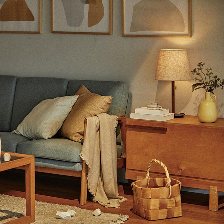 照明 照明器具 スタンドライト ファブリックシェード ベッドサイド リビング プルスイッチ APROZ アプロス HEMPLEN/T | ブランド登録なし | 05