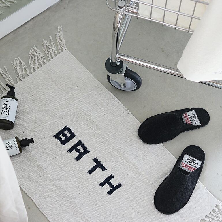 バスマット 90 シンプル 90×45 手織り ロゴ リサイクル素材 プエブコ PUEBCO HANDLOOMED RECYCLE YARN BATH MAT | PUEBCO | 04