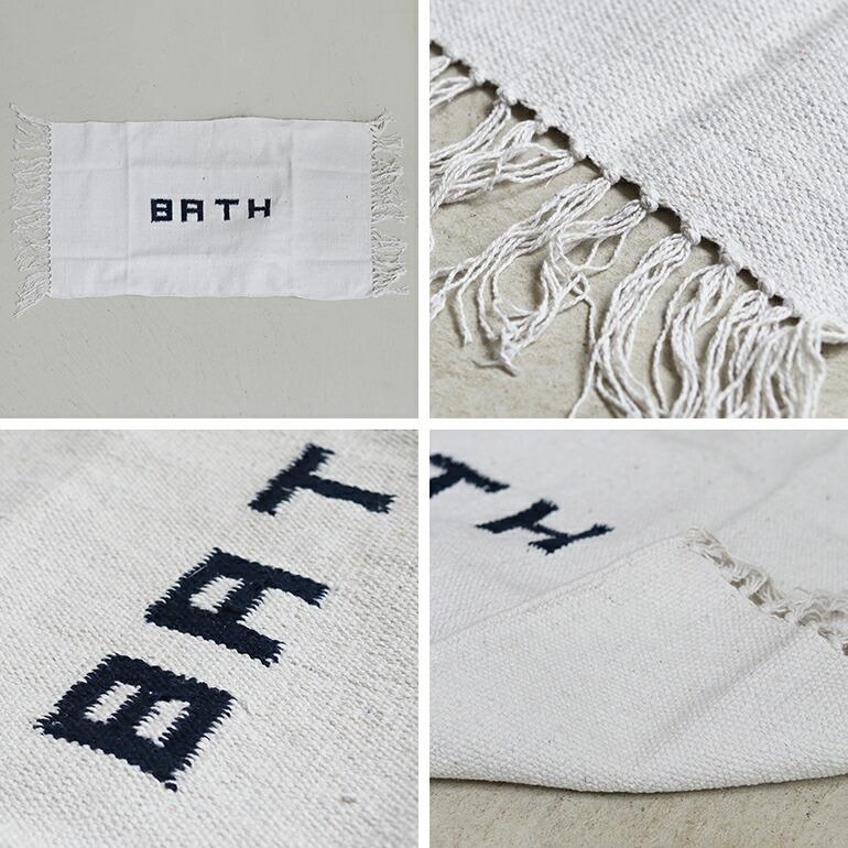 バスマット 90 シンプル 90×45 手織り ロゴ リサイクル素材 プエブコ PUEBCO HANDLOOMED RECYCLE YARN BATH MAT | PUEBCO | 05