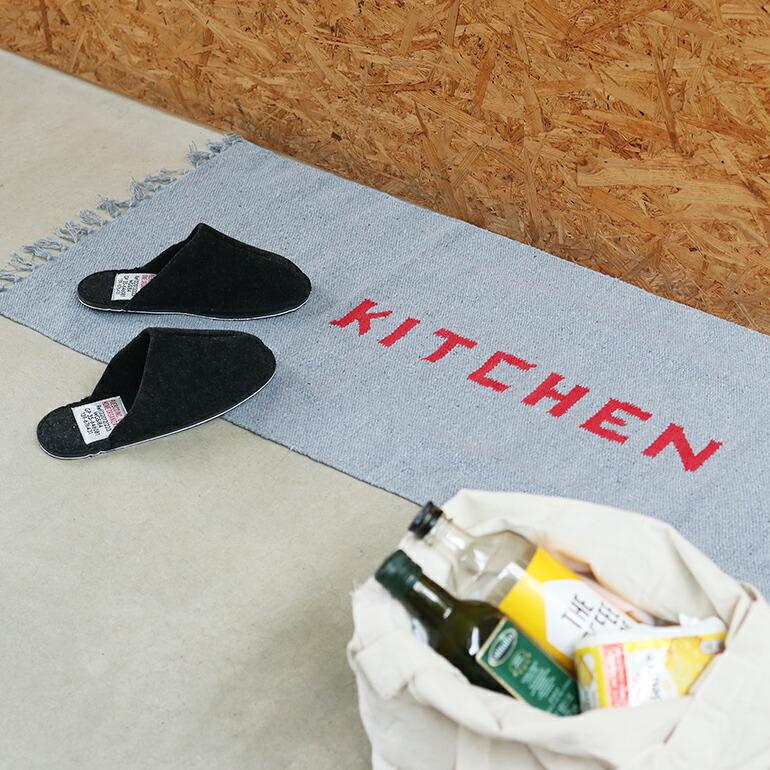 キッチンマット 130 シンプル 手織り リサイクル素材 ロゴ プエブコ PUEBCO HANDLOOMED RECYCLE YARN KITCHEN MAT | PUEBCO | 03