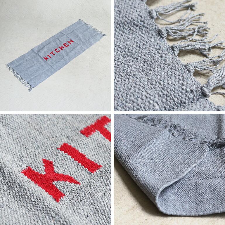 キッチンマット 130 シンプル 手織り リサイクル素材 ロゴ プエブコ PUEBCO HANDLOOMED RECYCLE YARN KITCHEN MAT | PUEBCO | 04