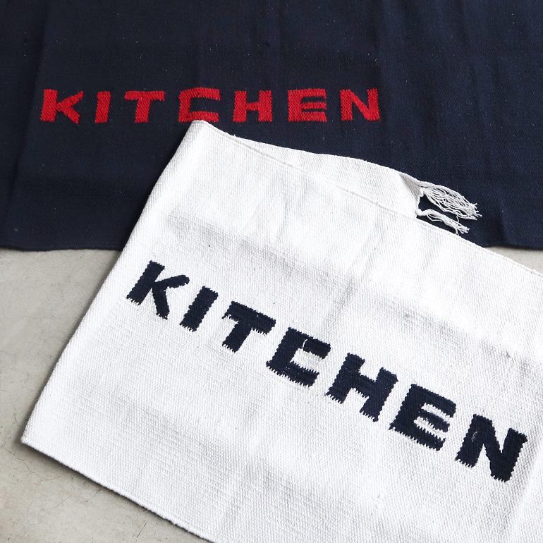 キッチンマット 130 シンプル 手織り リサイクル素材 ロゴ プエブコ PUEBCO HANDLOOMED RECYCLE YARN KITCHEN MAT | PUEBCO | 10