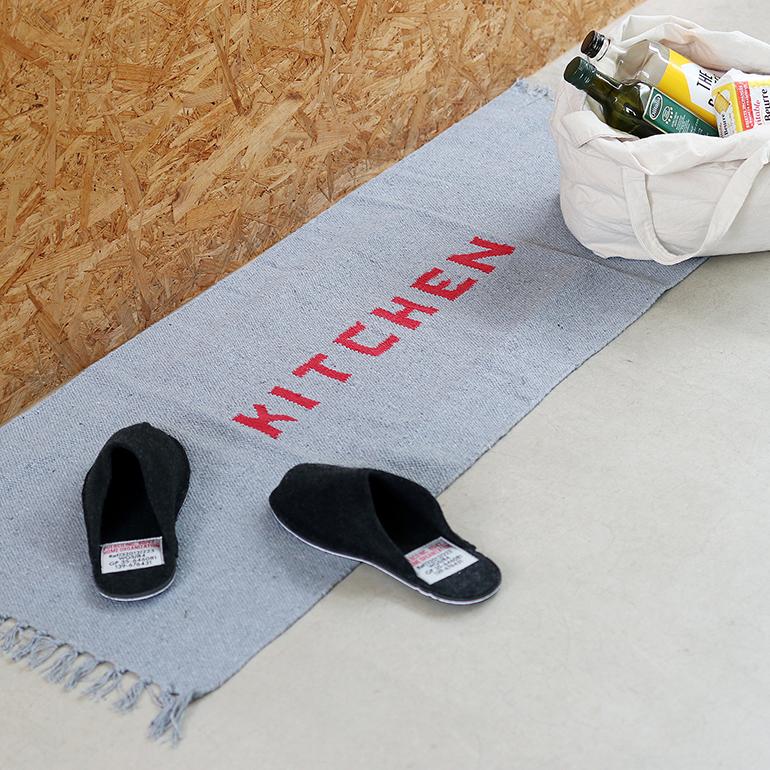 キッチンマット 130 シンプル 手織り リサイクル素材 ロゴ プエブコ PUEBCO HANDLOOMED RECYCLE YARN KITCHEN MAT | PUEBCO | 06