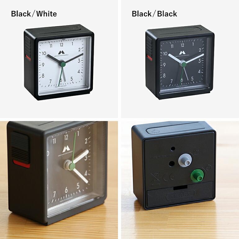 目覚まし時計 アラームクロック 置時計 電池式 スヌーズ機能 ライト点灯 スクエア 四角 コンパクト インテリア シンプル ドイツ製