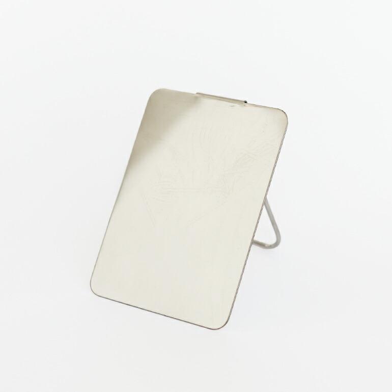 鏡 卓上 ミリタリー ステンレス 2WAYミラー デッドストック イタリア軍