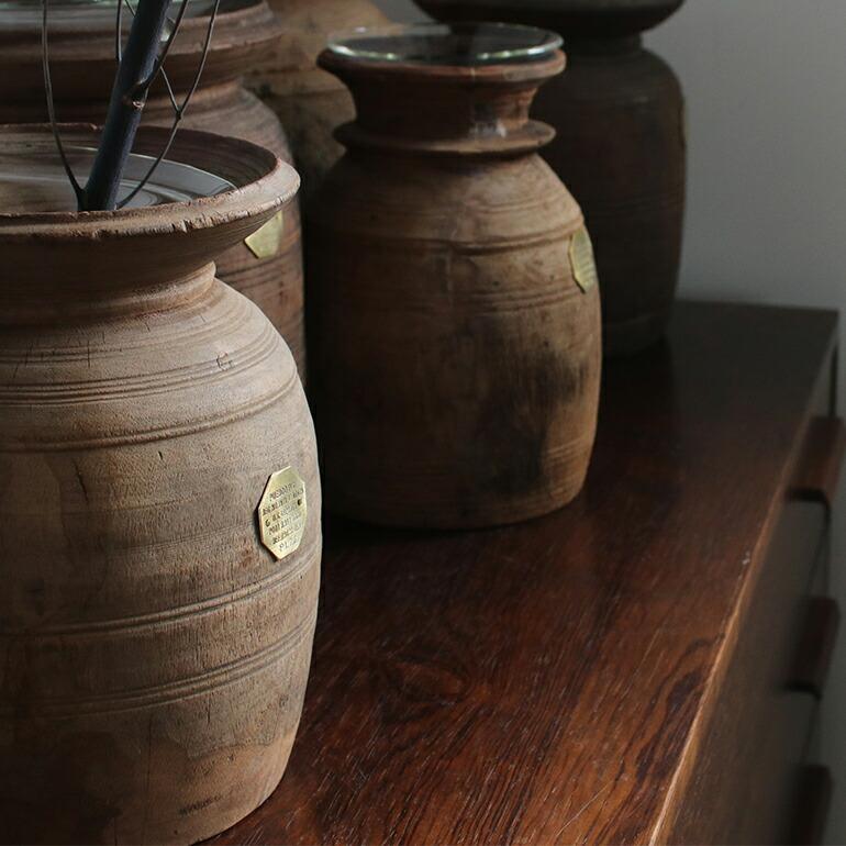 フラワーベース 花瓶 木製 ヴィンテージ PUEBCO プエブコ VINTAGE WOODEN POT W/GLASS CYLINDER｜cdcstores｜02