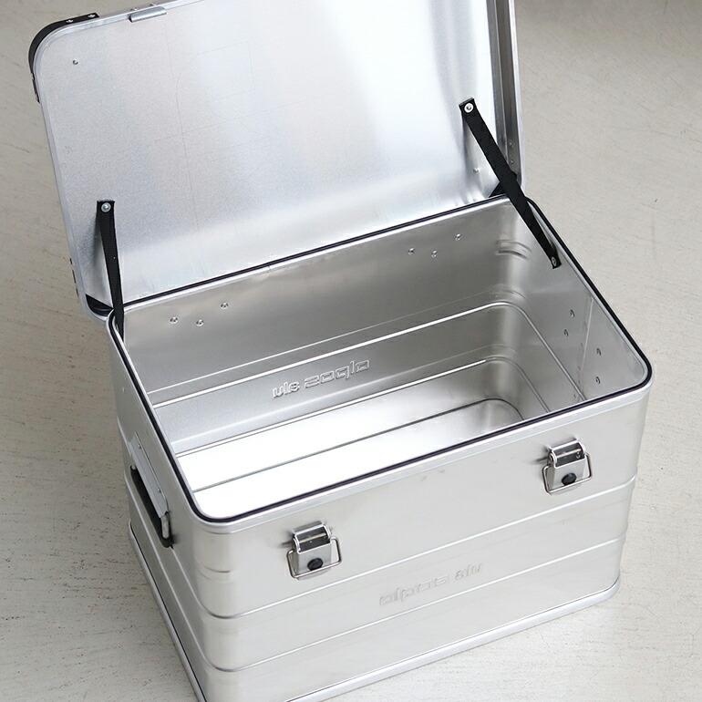 アルミコンテナ 収納 ボックス 73L スタッキング ALPOS アルポス ALUMINUM CONTAINER WITH STACKING CORNER (シルバー) Mサイズ_3