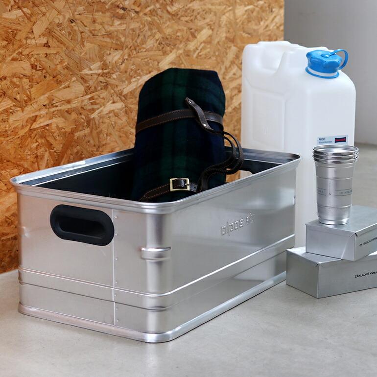 アルミコンテナ 収納 ボックス 46L アウトドア ヨーロッパ ALPOS アルポス ALUMINUM CONTAINER OPEN TOP (シルバー) Mサイズ | ブランド登録なし | 03