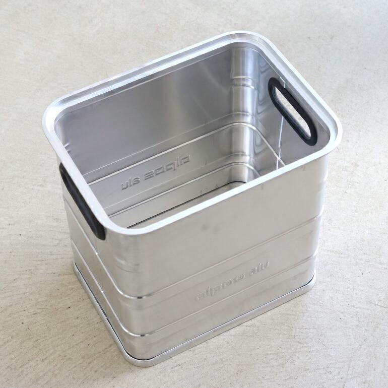 アルミコンテナ 収納 ボックス 31L アウトドア ヨーロッパ ALPOS アルポス ALUMINUM CONTAINER OPEN TOP (シルバー) Sサイズ | ブランド登録なし | 02