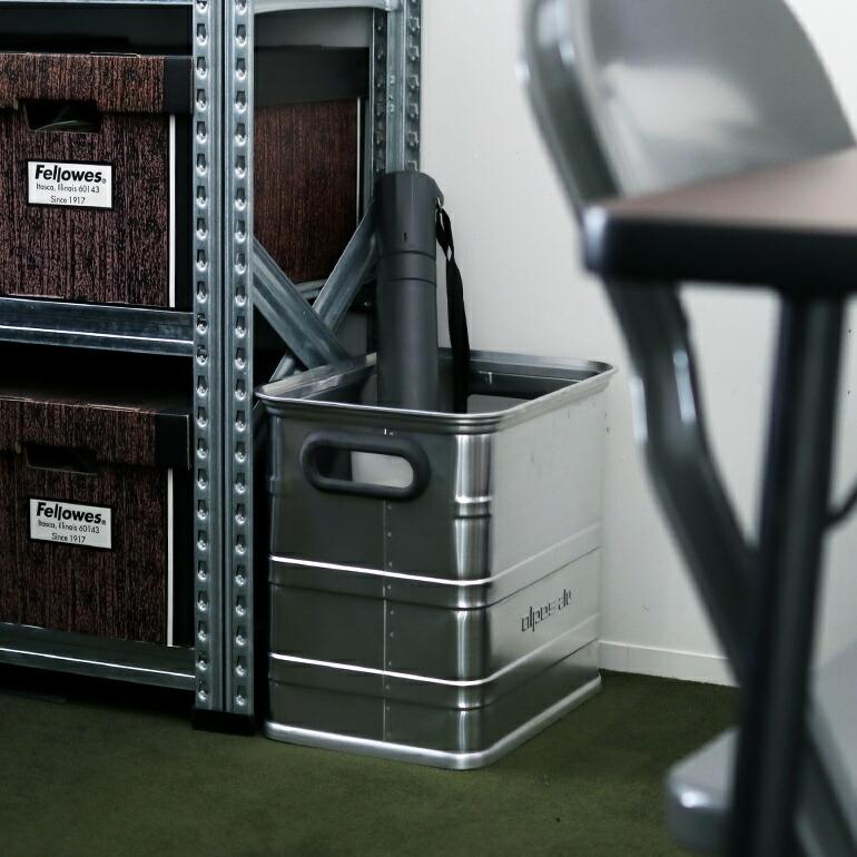 アルミコンテナ 収納 ボックス 31L アウトドア ヨーロッパ ALPOS アルポス ALUMINUM CONTAINER OPEN TOP (シルバー) Sサイズ | ブランド登録なし | 03