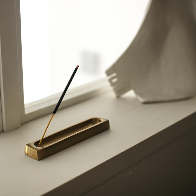 お香立て おしゃれ インセンスホルダー 真鍮 ゴールド コンパクト fog フォグ ブラスインセンスホルダー 長方形 | fog linen work | 04