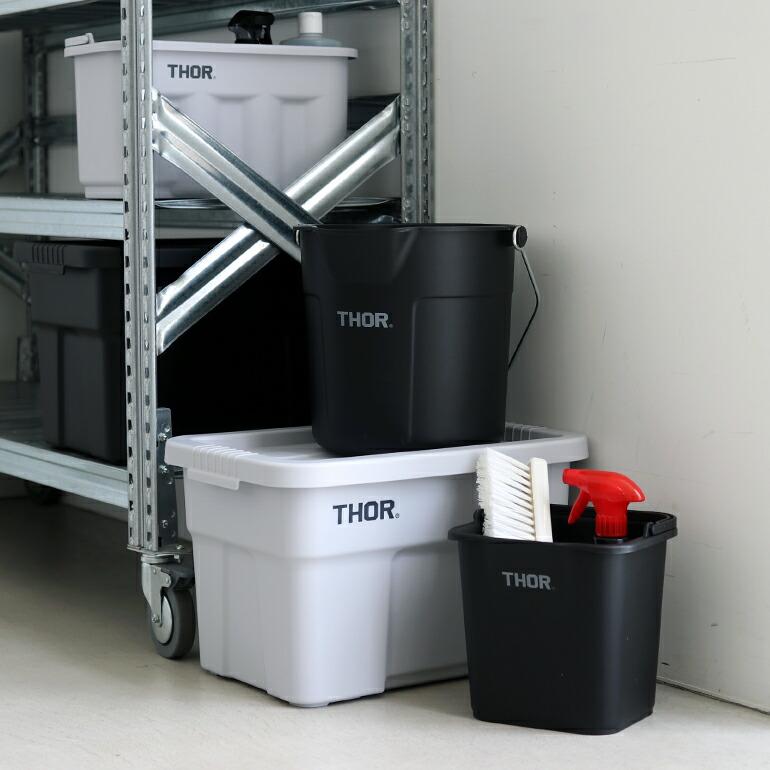 バケツ ミリタリー ガレージ 収納 ラウンド アウトドア グレー ブラック おしゃれ 10L ソー THOR Round Bucket DC 10L | THOR | 06