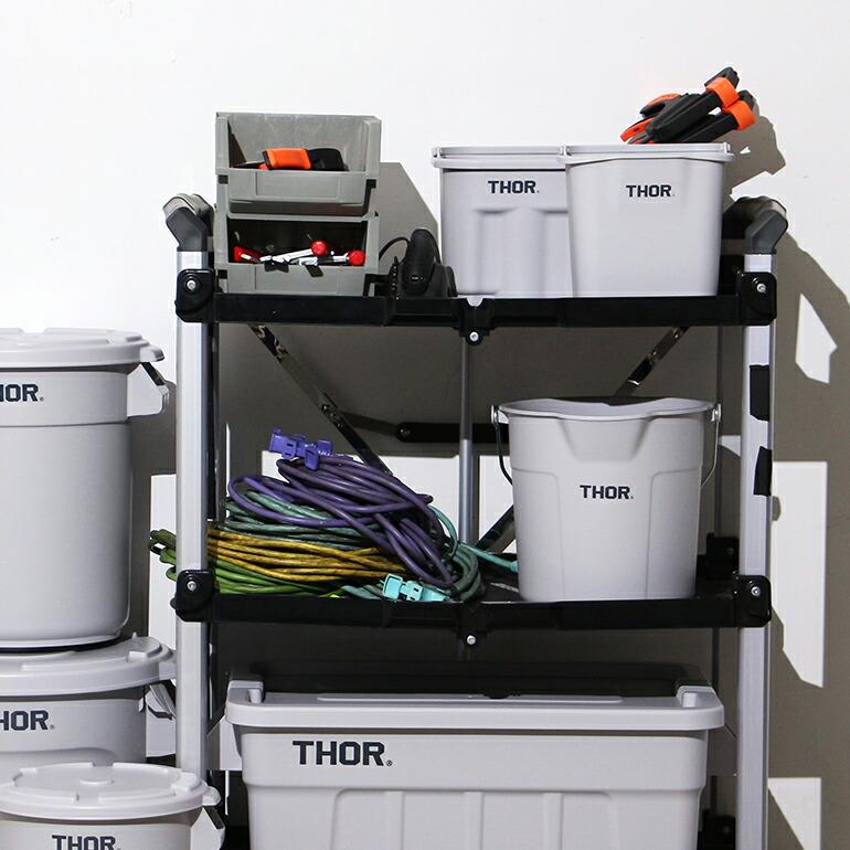 バケツ ミリタリー ガレージ 収納 ラウンド アウトドア グレー ブラック おしゃれ 10L ソー THOR Round Bucket DC 10L | THOR | 09