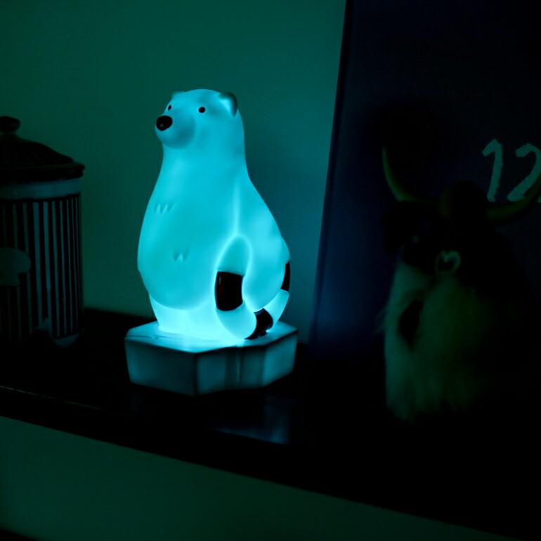 ランプ オブジェ シロクマ 照明 おしゃれ 電池式 カラーチェンジング LEDナイトランプ POLAR BEAR | ブランド登録なし | 05
