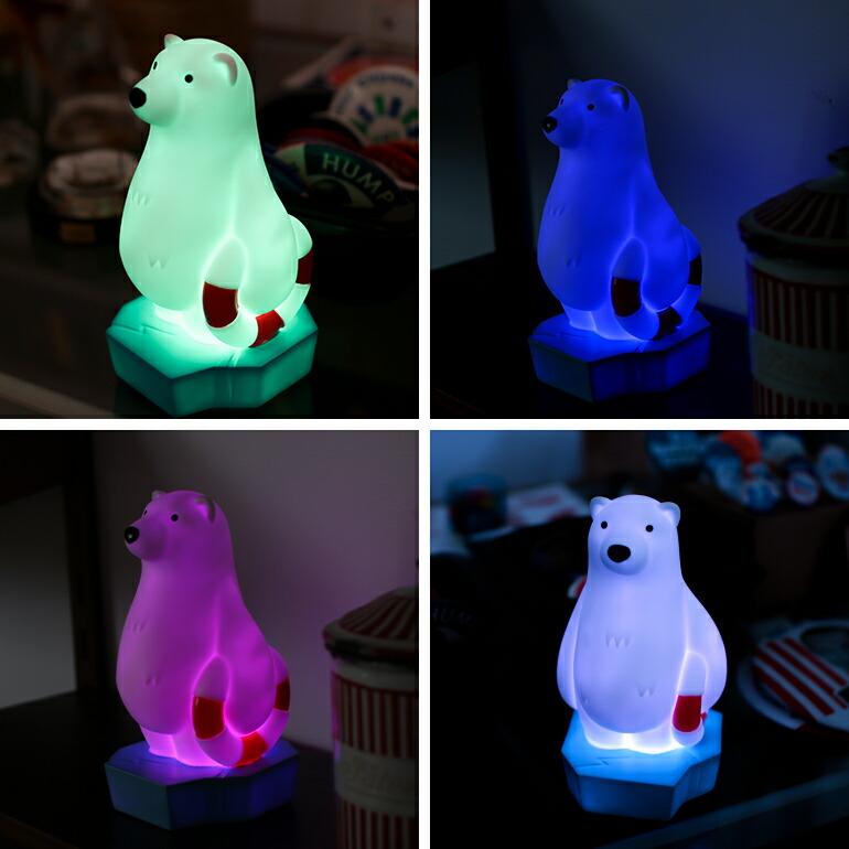 ランプ オブジェ シロクマ 照明 おしゃれ 電池式 カラーチェンジング LEDナイトランプ POLAR BEAR | ブランド登録なし | 07