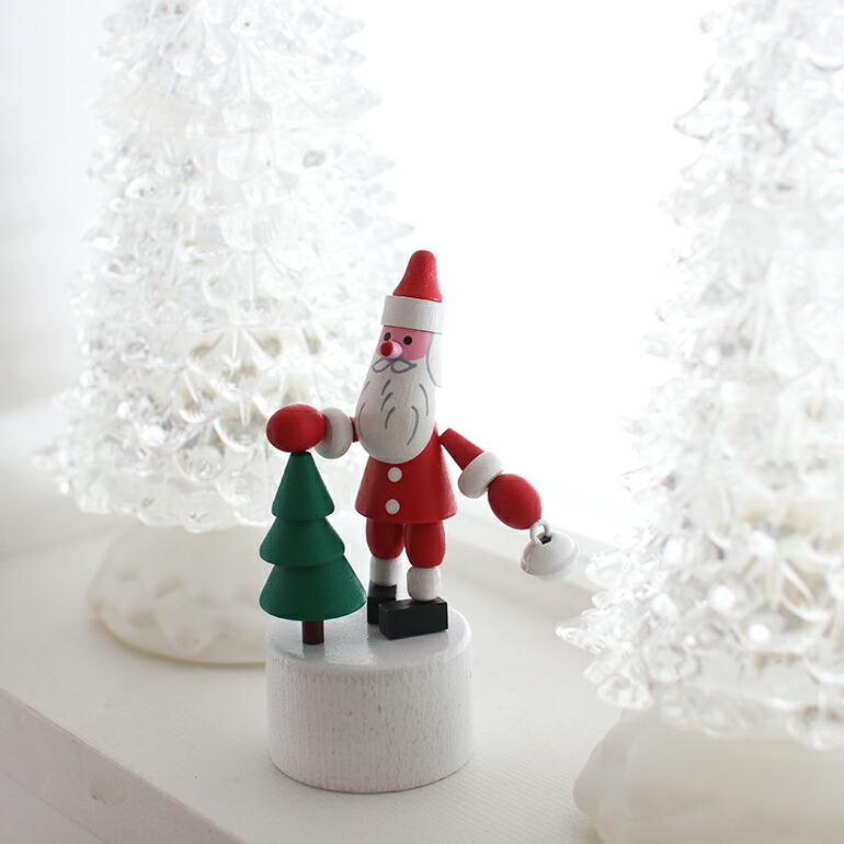 サンタクロース クリスマス 人形 オブジェ おもちゃ 木製  ハンドメイド チェコ プッシュトイ DETOA デトア Wooden Push Up Toy Santa&Tree | ブランド登録なし | 01