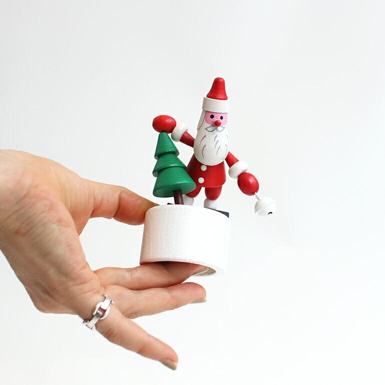サンタクロース クリスマス 人形 オブジェ おもちゃ 木製  ハンドメイド チェコ プッシュトイ DETOA デトア Wooden Push Up Toy Santa&Tree | ブランド登録なし | 02