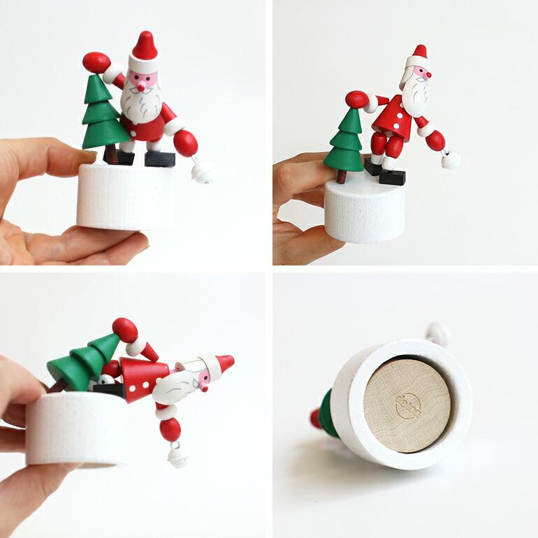 サンタクロース クリスマス 人形 オブジェ おもちゃ 木製  ハンドメイド チェコ プッシュトイ DETOA デトア Wooden Push Up Toy Santa&Tree | ブランド登録なし | 03