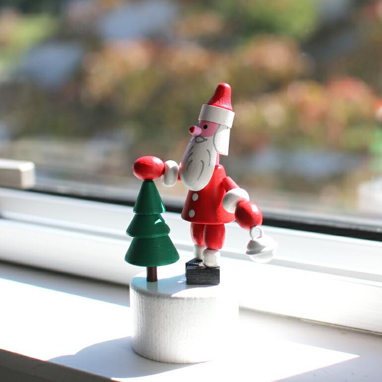 サンタクロース クリスマス 人形 オブジェ おもちゃ 木製  ハンドメイド チェコ プッシュトイ DETOA デトア Wooden Push Up Toy Santa&Tree | ブランド登録なし | 04