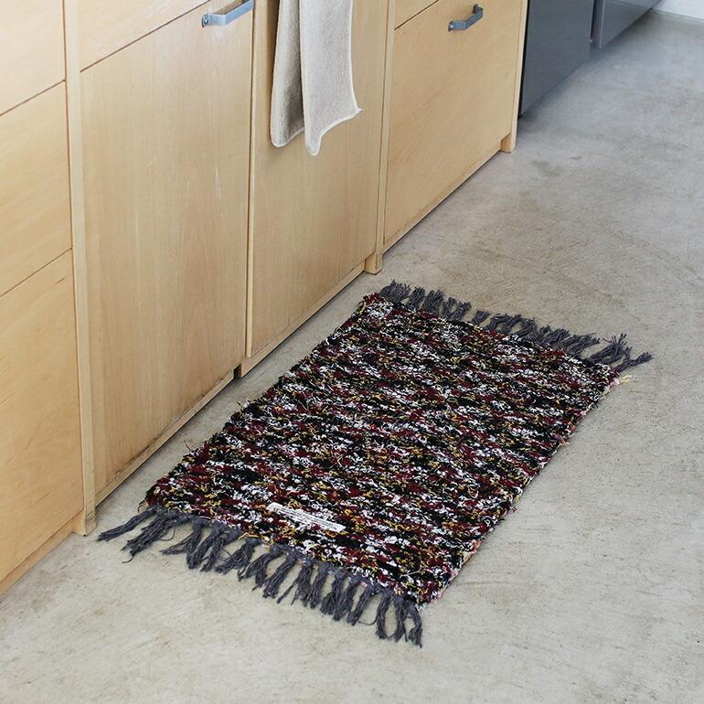 玄関マット バスマット 小さめ リバーシブル インテリア プエブコ PUEBCO アソート リサイクル素材 SCRAP YARN REVERSIBLE MAT | PUEBCO | 04