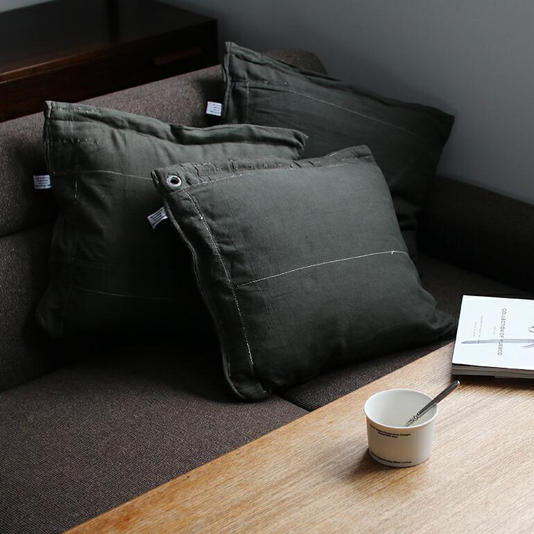 クッション おしゃれ ミリタリー PUEBCO プエブコ ヴィンテージファブリック セット VINTAGE MACHINE COVER FABRIC CUSHION | PUEBCO | 04