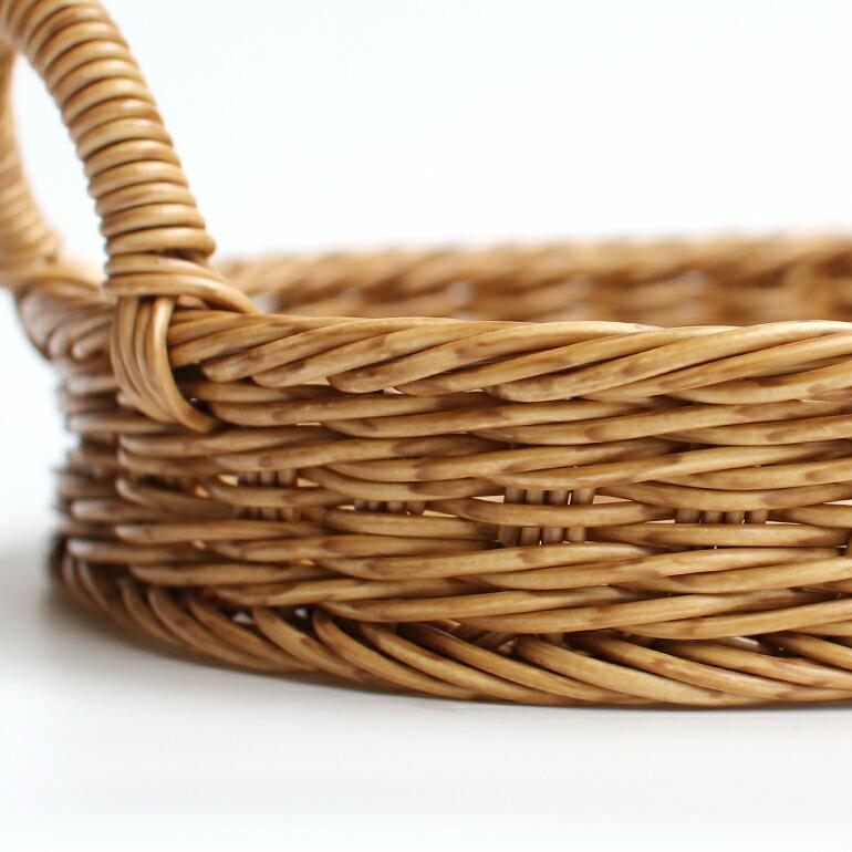 バスケット トレイ かご オーバル 持ち手 樹脂製 ラタン 水に強い ハンドメイド ユティル ナイール オーバルトレイ L | UTILE | 03