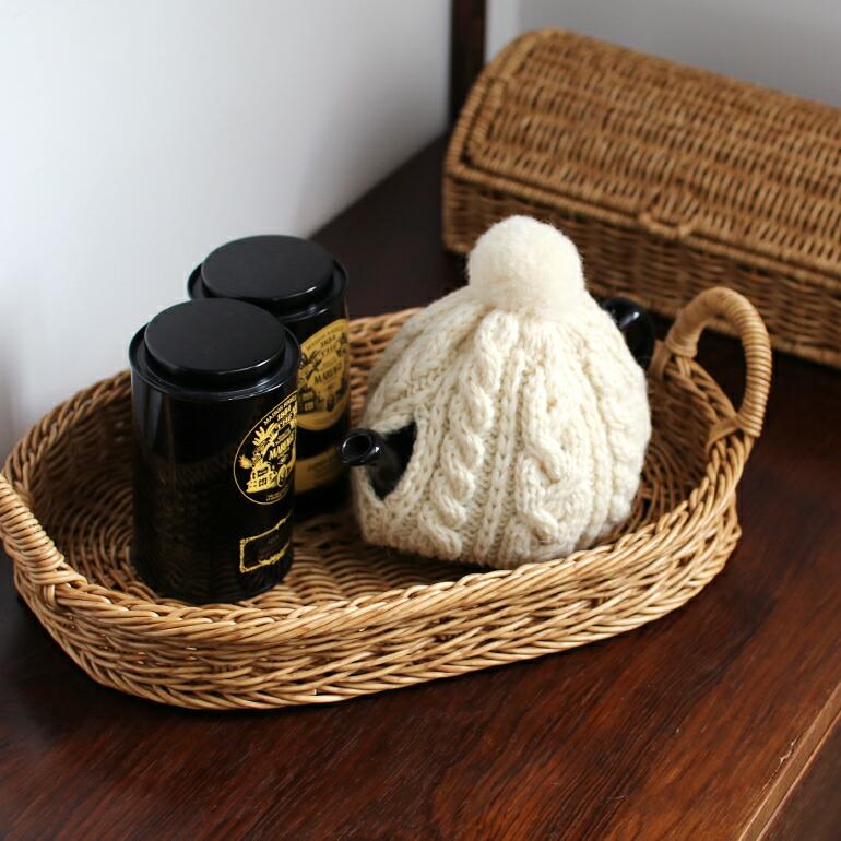 バスケット トレイ かご オーバル 持ち手 樹脂製 ラタン 水に強い ハンドメイド ユティル ナイール オーバルトレイ L | UTILE | 05