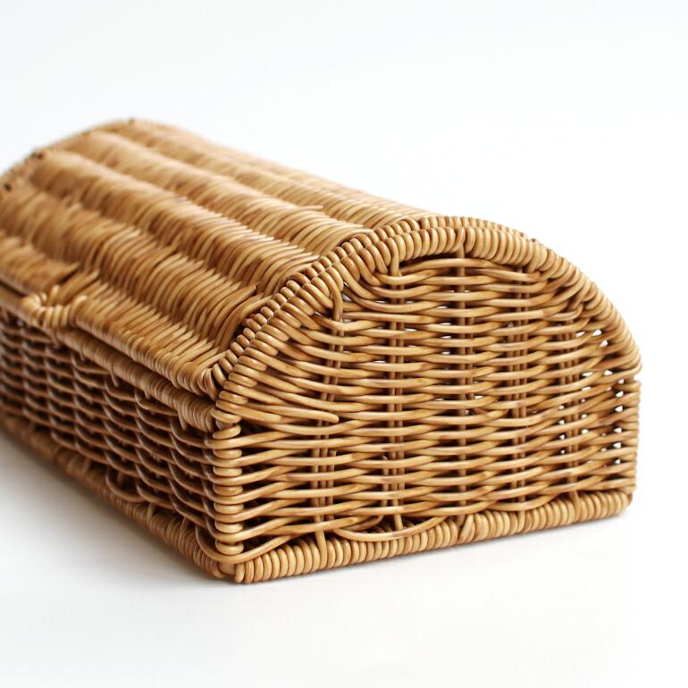 バスケット 蓋付き かご 浅型 樹脂製 ラタン 水に強い ハンドメイド ユティル ナイール ふた付ローバスケット | UTILE | 03