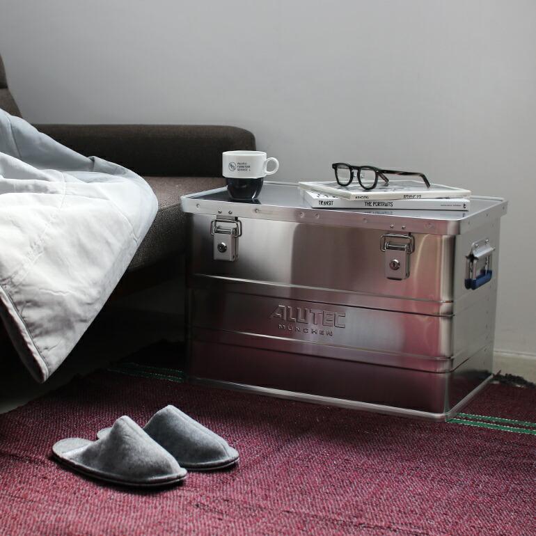 アルミコンテナ 収納 ボックス 68L フタ 持ち手 スタッキング