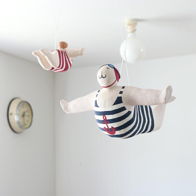 オブジェ モビール パピエマシェ スペイン 張り子 フレンチヴィンテージ BATELA バテラ PAPIER MACHE LITTLE HANGING DIVER D1343 | ブランド登録なし | 06