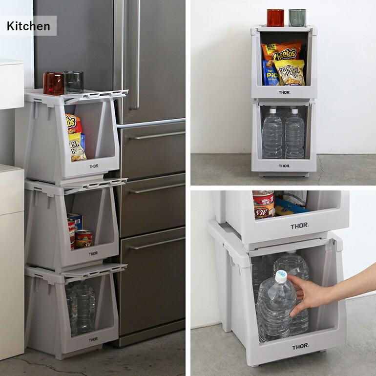 コンテナ 収納  カスタマイズ スタッキング シェルフ セット 扉 ハンドル付き THOR ソー Stacking Shelf Container 20L | THOR | 11
