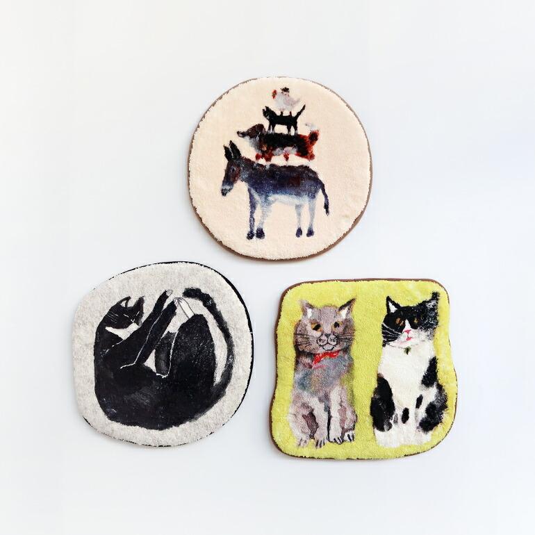 チェアパッド 椅子マット 座面マット ネコ 猫 低反発 ふわふわ 画家 Atelier KOTETSU アトリエコテツ | ブランド登録なし