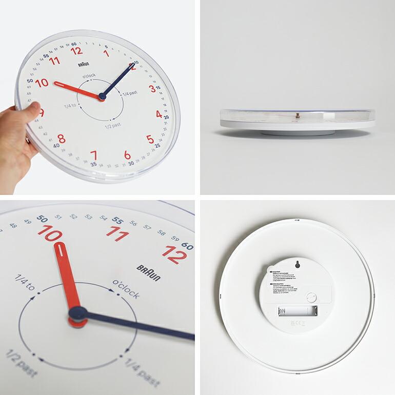 掛け時計 BRAUN ブラウン ウォールクロック アナログ 静か 23cm おしゃれ シンプル タイムティーチャー Wall Clock BC26TW | BRAUN | 02