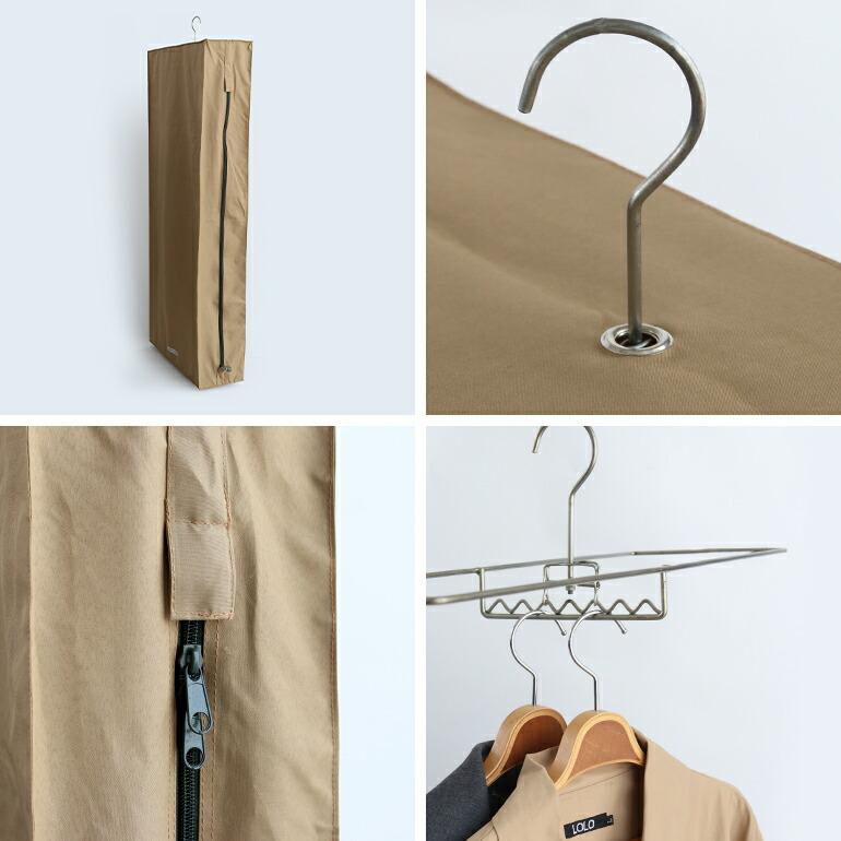 衣類カバー ロング クローゼット PUEBCO プエブコ RUBBERIZED FABRIC ハンギングオーガナイザー W/WIRE FRAME コート\u0026ジャケットの画像