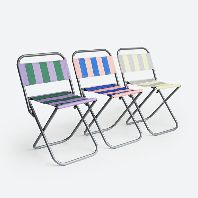 折りたたみイス 椅子 背もたれ 軽量 おしゃれ アウトドア ストライプ カラフル 専用バッグ付き amabro アマブロ MINI FOLDING CHAIR 折りたたみチェア | amabro