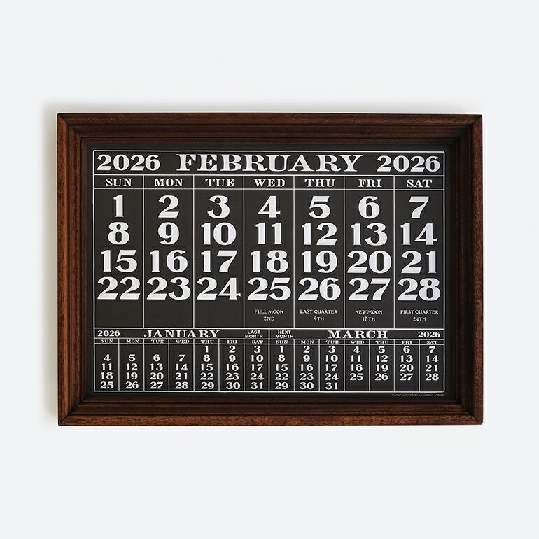 カレンダー 2026年 壁掛け ウッドフレームセット アメリカン