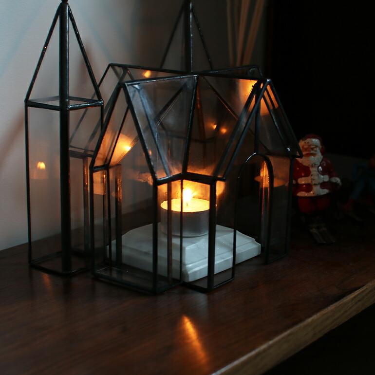 オブジェ ステンドグラス キャンドルホルダー ディスプレイ PUEBCO プエブコ ゴシック建築 おしゃれ STAINED GLASS GOTHIC HOUSE | PUEBCO | 06