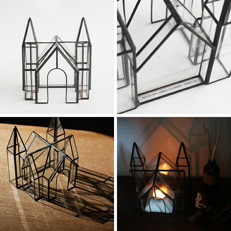 オブジェ ステンドグラス キャンドルホルダー ディスプレイ PUEBCO プエブコ ゴシック建築 おしゃれ STAINED GLASS GOTHIC HOUSE | PUEBCO | 07