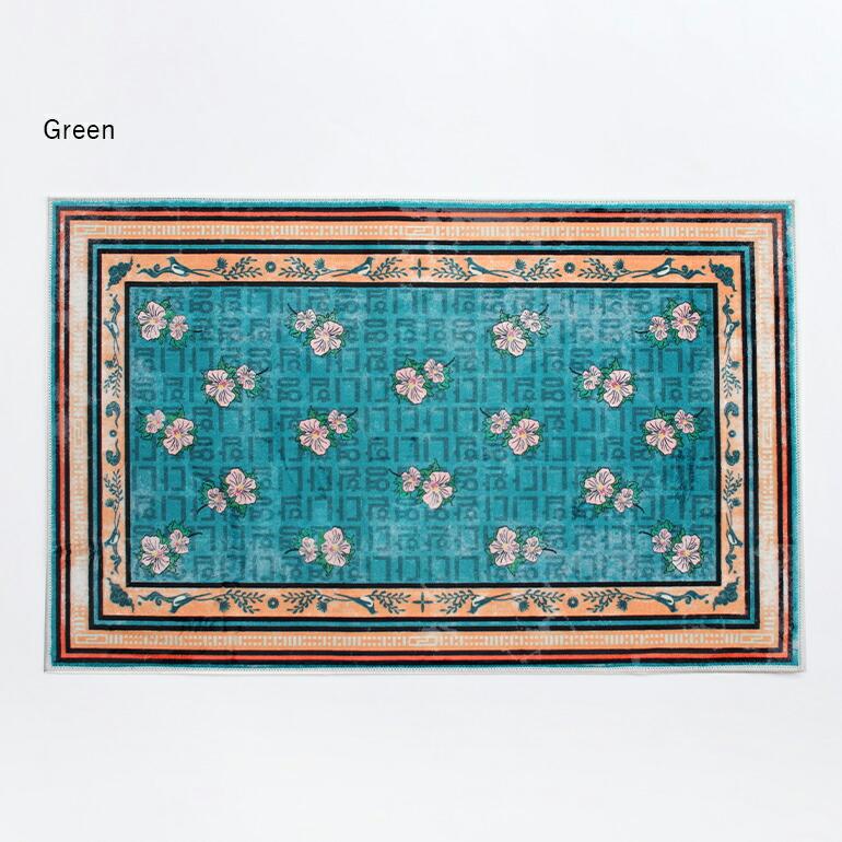 ラグ マット おしゃれ 小さめ 玄関 韓国 ムクゲ ヴィンテージ風 洗濯可 HERE ヒア Washable Rug "Hibiscus Syriacus" | ブランド登録なし | 11