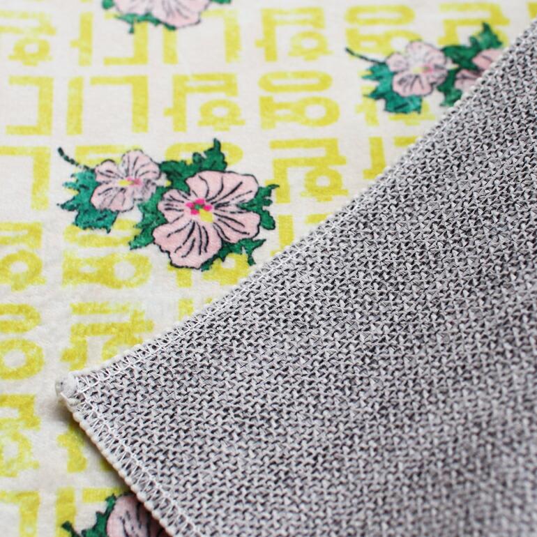 ラグ マット おしゃれ 小さめ 玄関 韓国 ムクゲ ヴィンテージ風 洗濯可 HERE ヒア Washable Rug "Hibiscus Syriacus" | ブランド登録なし | 06