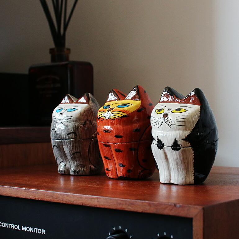 小物入れ ネコ 猫 オブジェ ハンドメイド インド DETAIL ディテール Papier Mache Standing Cat パピエ マシェ スタンディング キャット | DETAIL | 01